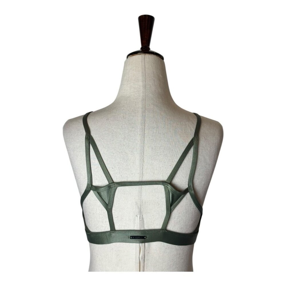 Koral Sports Bra Women Small Olive Green Element Shimmer Strappy Yoga Athletic - Picture 4 of 8